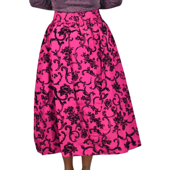 Vintage Scott McClintock Damask Skirt Purple Magenta Taffeta Crinoline Maxi 4 - Picture 2 of 16